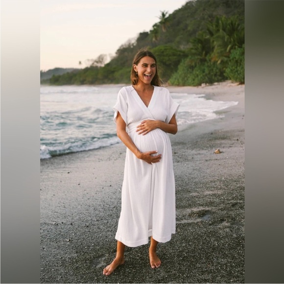Hatch Dresses & Skirts - Hatch The Carolina Dress in White Gauze Maternity Size 2 M NWT